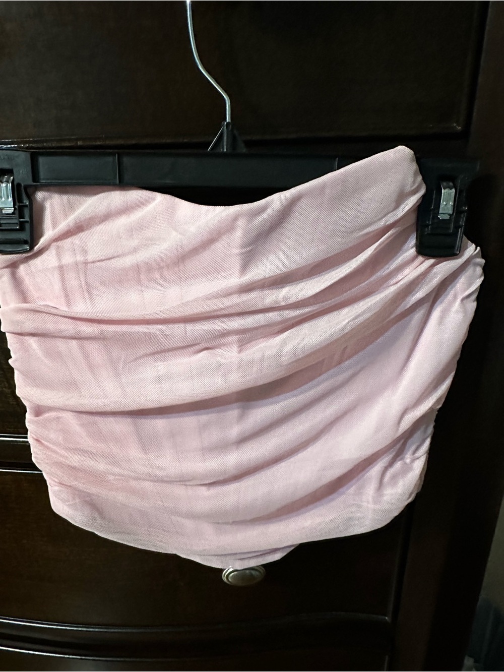Light Pink Ruched Strapless bustier top